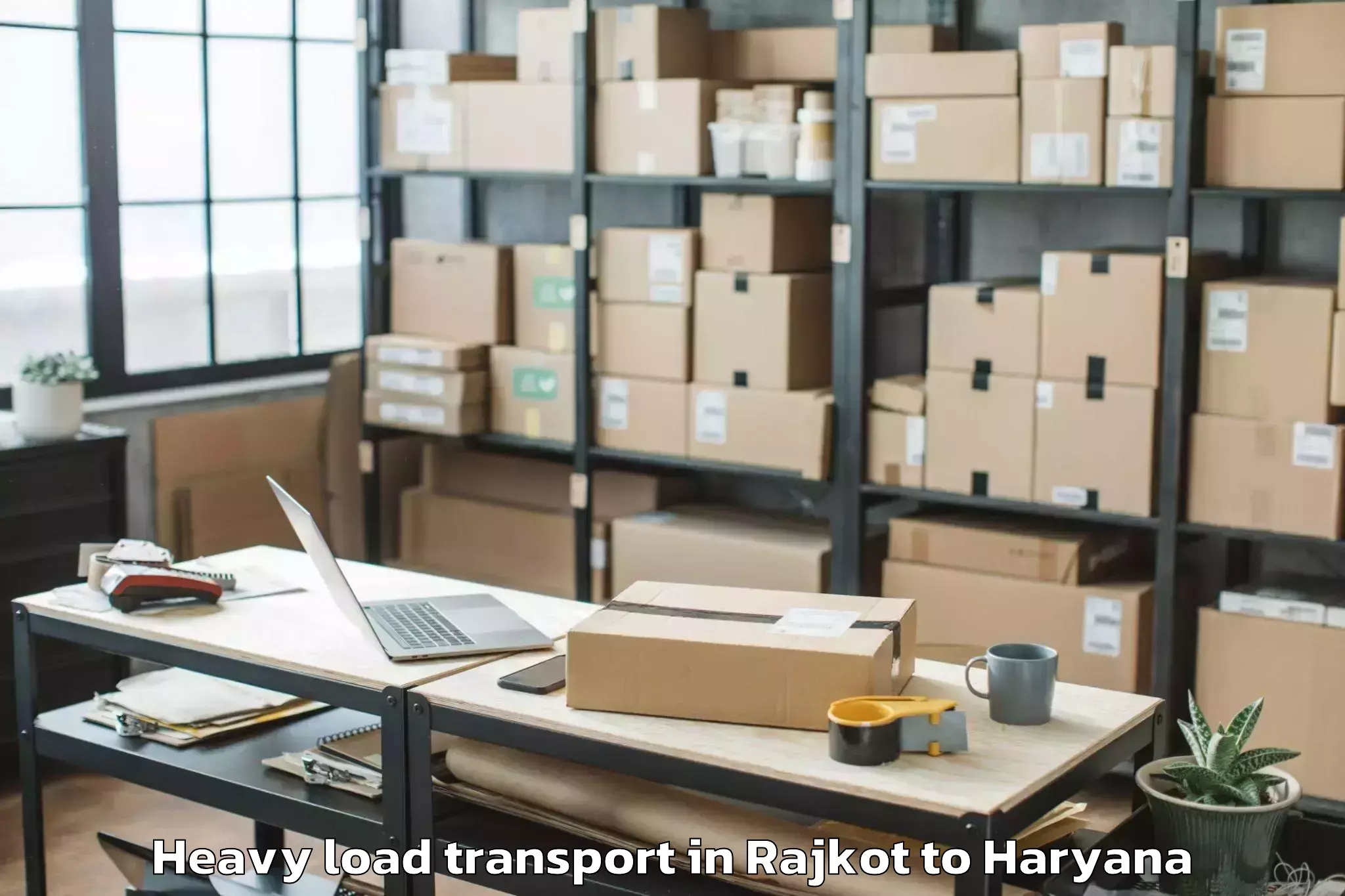 Book Rajkot to Abhilashi University Rohtak Heavy Load Transport Online